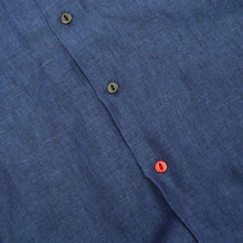 Load image into Gallery viewer, Beswick 01 Denim Blue Linen Bowling Shirt