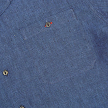 Load image into Gallery viewer, Beswick 01 Denim Blue Linen Bowling Shirt