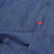 Load image into Gallery viewer, Beswick 01 Denim Blue Linen Bowling Shirt