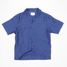 Load image into Gallery viewer, Beswick 01 Denim Blue Linen Bowling Shirt