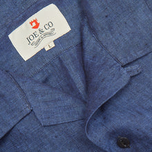 Load image into Gallery viewer, Beswick 01 Denim Blue Linen Bowling Shirt