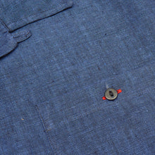 Load image into Gallery viewer, Beswick 01 Denim Blue Linen Bowling Shirt