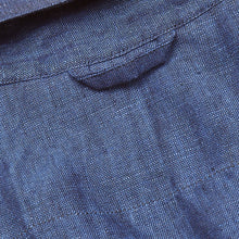 Load image into Gallery viewer, Beswick 01 Denim Blue Linen Bowling Shirt