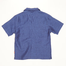 Load image into Gallery viewer, Beswick 01 Denim Blue Linen Bowling Shirt