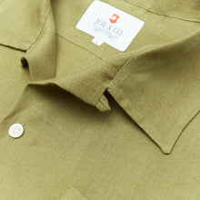 Load image into Gallery viewer, Beswick 04 Khaki Linen Bowling Shirt