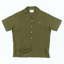 Load image into Gallery viewer, Beswick 05 Moss Linen Bowling Shirt