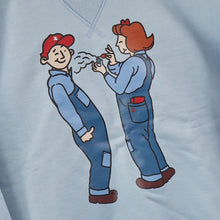 Load image into Gallery viewer, Chaplin 08 Sky Blue Indigo Joe Couple Loopback DTF Sweatshirt