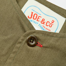 Load image into Gallery viewer, Baines 21 Khaki / Navy Luxury Cotton Poplin Over Shirt