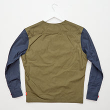 Load image into Gallery viewer, Baines 21 Khaki / Navy Luxury Cotton Poplin Over Shirt