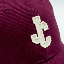 Load image into Gallery viewer, Babe 01 Outlined Burgandy Brushed Cotton 6 Panel Ball Cap