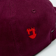 Load image into Gallery viewer, Babe 01 Outlined Burgandy Brushed Cotton 6 Panel Ball Cap