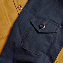 Load image into Gallery viewer, Baines 16 Biscuit - Navy Dry Wax Water Repellent Honeycomb Ripstop Over Shirt
