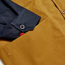 Load image into Gallery viewer, Baines 16 Biscuit - Navy Dry Wax Water Repellent Honeycomb Ripstop Over Shirt