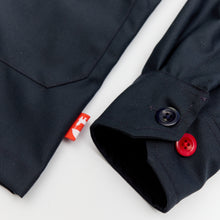 Load image into Gallery viewer, Baines 19 Dark Navy Blue Mixed Cotton Over Shirt