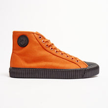 Load image into Gallery viewer, Joe & Co X Gola 05 Orange Canvas & Black Vulcanised Rubber Hi Top