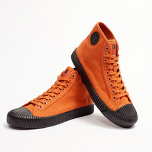 Load image into Gallery viewer, Joe & Co X Gola 05 Orange Canvas & Black Vulcanised Rubber Hi Top
