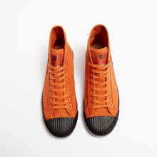 Load image into Gallery viewer, Joe & Co X Gola 05 Orange Canvas & Black Vulcanised Rubber Hi Top