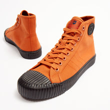 Load image into Gallery viewer, Joe & Co X Gola 05 Orange Canvas & Black Vulcanised Rubber Hi Top