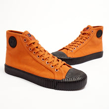 Load image into Gallery viewer, Joe & Co X Gola 05 Orange Canvas & Black Vulcanised Rubber Hi Top