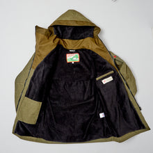 Load image into Gallery viewer, ASYEMMETRIC 2 OLIVE & BISCUIT DRY WAX COAT