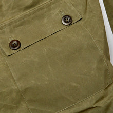 Load image into Gallery viewer, ASYEMMETRIC 2 OLIVE & BISCUIT DRY WAX COAT