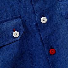 Load image into Gallery viewer, Arkwright 29 Petrol Blue Linen Over Shirt