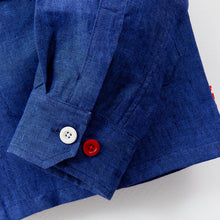 Load image into Gallery viewer, Arkwright 29 Petrol Blue Linen Over Shirt