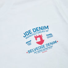 Load image into Gallery viewer, The Classic White Joe Denim DTF Organic T Shirt