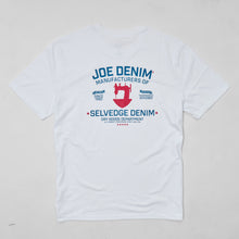 Load image into Gallery viewer, The Classic White Joe Denim DTF Organic T Shirt