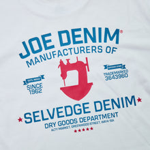 Load image into Gallery viewer, The Classic White Joe Denim DTF Organic T Shirt