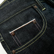 Load image into Gallery viewer, COLLIER 14 Japanese Orange And Blue 140z  Selvedge Denim