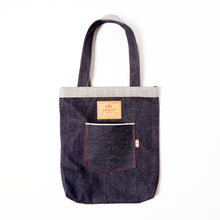 Load image into Gallery viewer, Tote 2 British woven 14.5 oz White Selvedge Denim Tote Bag