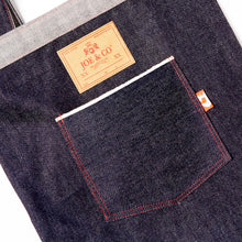 Load image into Gallery viewer, Tote 2 British woven 14.5 oz White Selvedge Denim Tote Bag