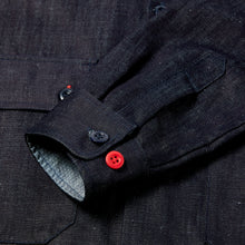 Load image into Gallery viewer, Arkwright 09 Indigo Dipped Cotton & Linen Mix Over Shirt