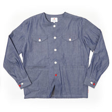 Load image into Gallery viewer, Baines 08 Denim Blue Chambray Cotton Over Shirt