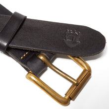Load image into Gallery viewer, Philby 02 British veg tanned black leather and brass belt