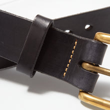 Load image into Gallery viewer, Philby 02 British veg tanned black leather and brass belt