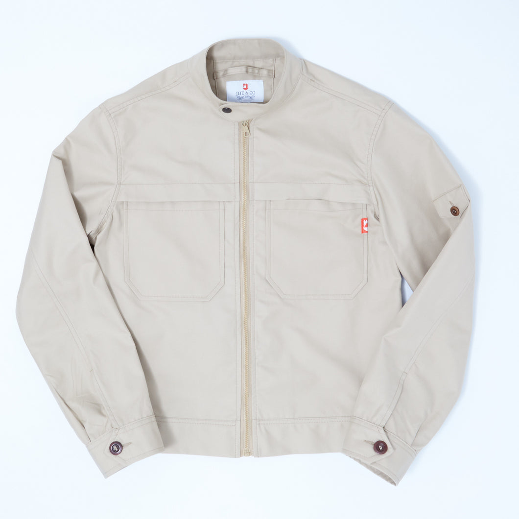 Crossley 3 Nanosphere®️Coated Cotton Twill Putty Biker Jacket