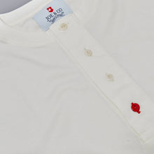 Load image into Gallery viewer, Bolin 01 cream supima fine cotton short sleeve henley