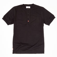 Load image into Gallery viewer, Bolin 2 Black Supima fine Cotton Short Sleeve Henley
