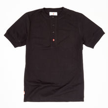 Load image into Gallery viewer, Bolin 2 Black Supima fine Cotton Short Sleeve Henley