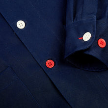 Load image into Gallery viewer, Baines 05 Navy Cotton Twill Over Shirt