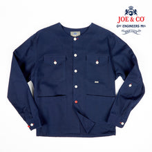 Load image into Gallery viewer, Baines 05 Navy Cotton Twill Over Shirt