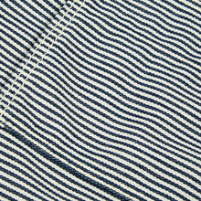 Load image into Gallery viewer, Jack 02 Navy Yarn Dyed Railroad Stripe Cotton & British Leather Apron