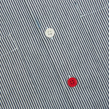 Load image into Gallery viewer, Chadwick 02 navy cotton railroad stripe potters over shirts