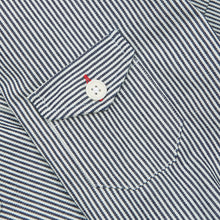 Load image into Gallery viewer, Chadwick 02 navy cotton railroad stripe potters over shirts