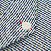 Load image into Gallery viewer, Chadwick 02 navy cotton railroad stripe potters over shirts