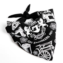 Load image into Gallery viewer, British Made Black Silk Screen Printed Bandana