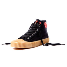 Load image into Gallery viewer, Joe & Co X Gola 01 Black Canvas & Vulcanised Gum Rubber Hi Top
