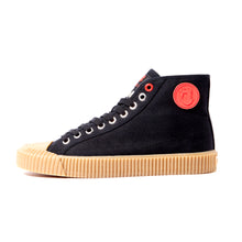 Load image into Gallery viewer, Joe & Co X Gola 01 Black Canvas & Vulcanised Gum Rubber Hi Top